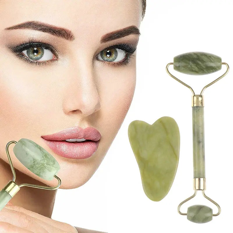 Rodillo de Jade y tabla Gua Sha